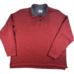 Wrangler Authentics Quarter Zip Pullover Mens 2XL Zinfandel Heather Rugged